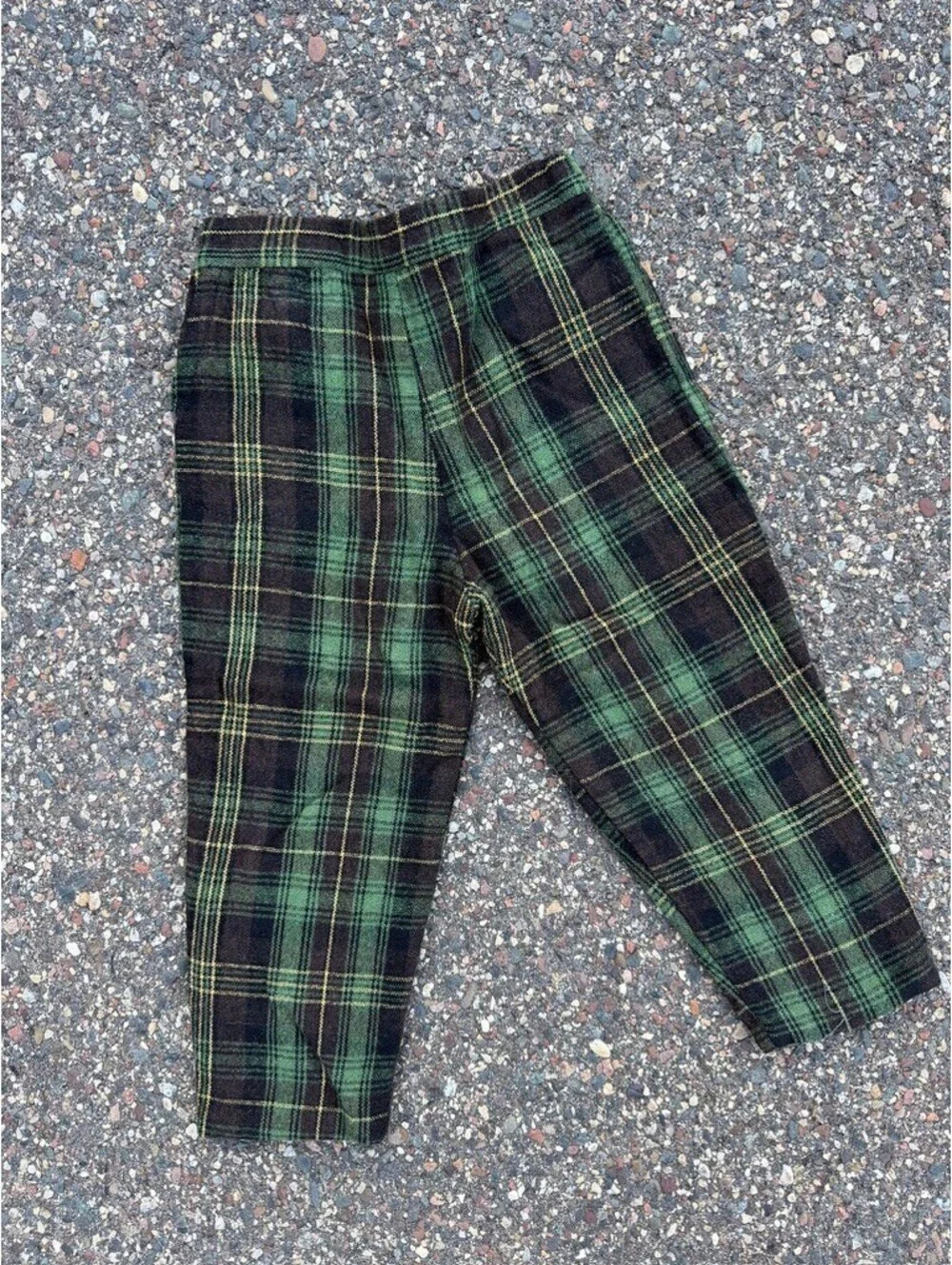 Vintage 1980s Plaid Lined Toddler Pants Size 2T